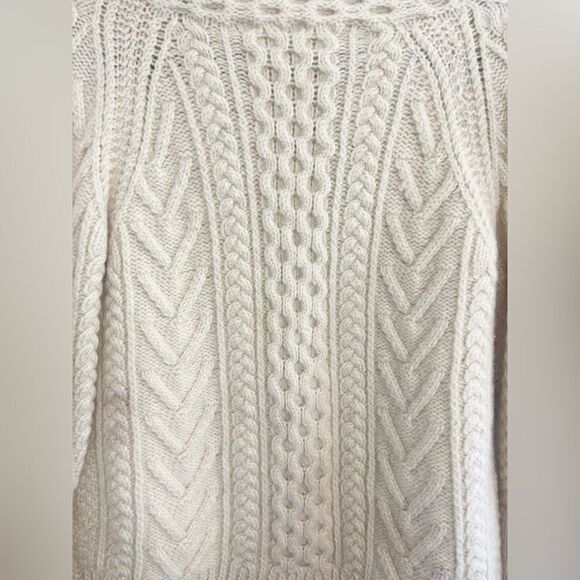 Vintage Made in Ireland cable-knit cardigan merino wool Fisherman aesthetic - Picture 6 of 6